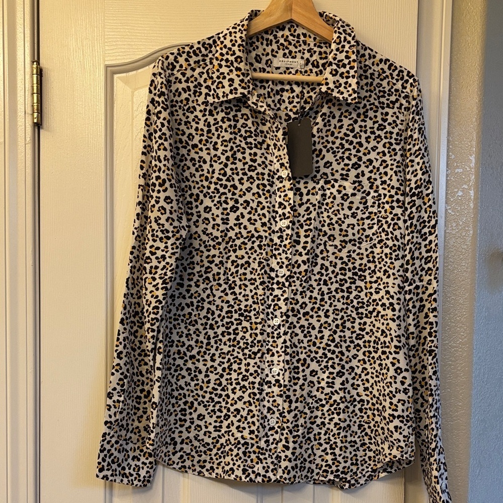 Equipment  Leopard Print Silk Shirt